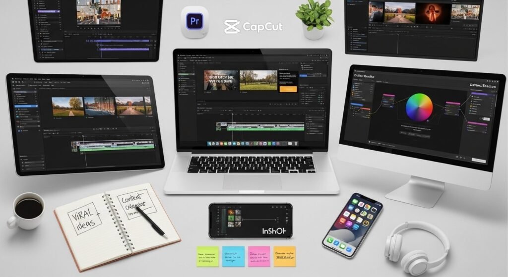 editing software social media managers use for graphics, video, and scheduling compressed