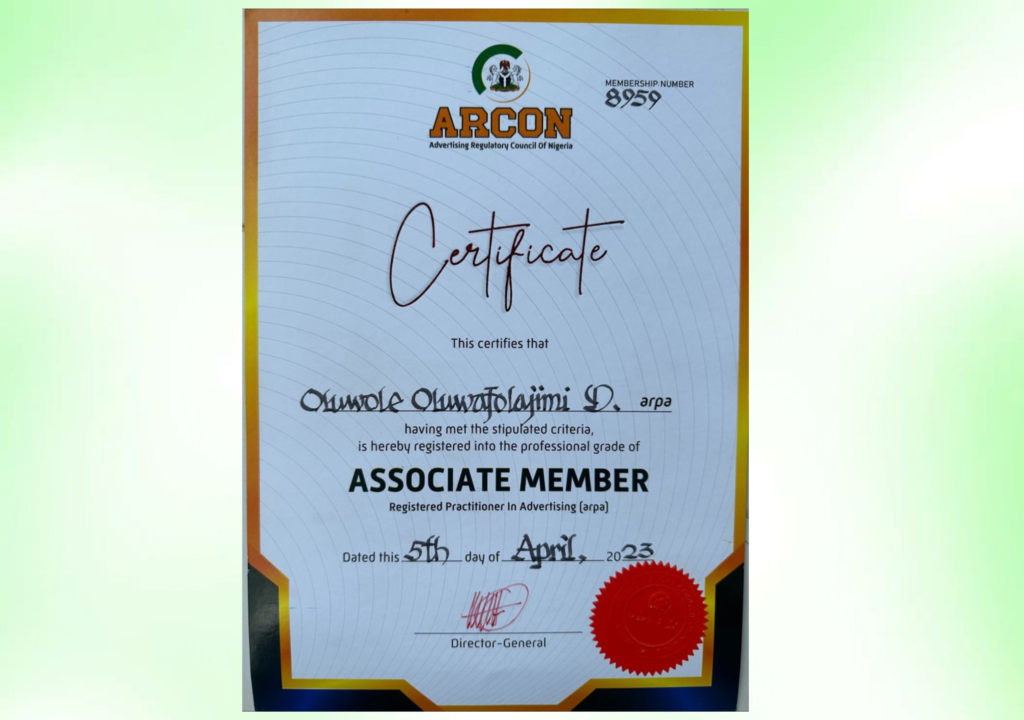 How Much Does It Cost to Register With ARCON? 2026 Pricing Tables, Fees 3 ARCON certificate