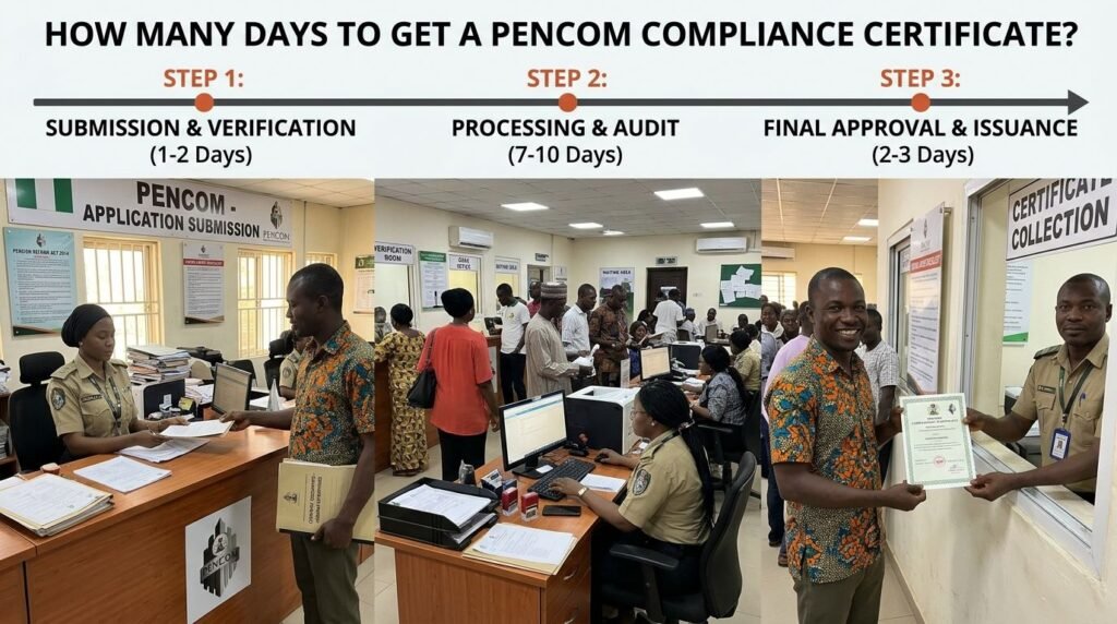 How Many Days Does It Take to Get a PENCOM Compliance Certificate? 4 How Many Days Does It Take to Get a PENCOM Compliance Certificate?