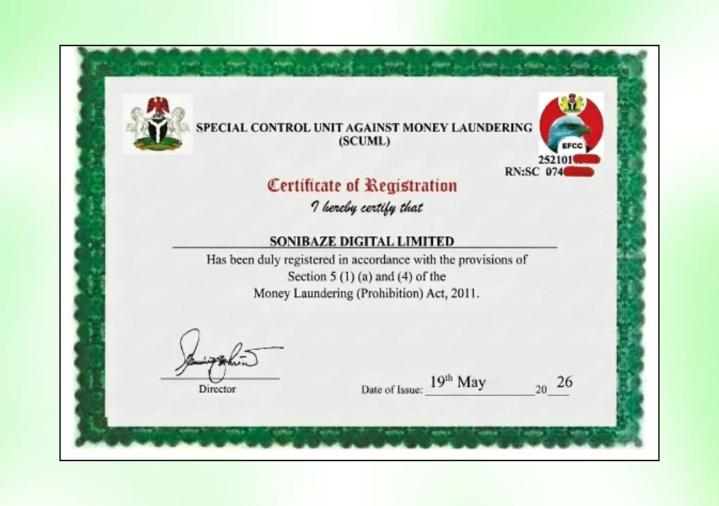 What Does EFCC SCUML Mean? Compliance Benefits, Purpose, Use 3 EFCC SCUML certificate