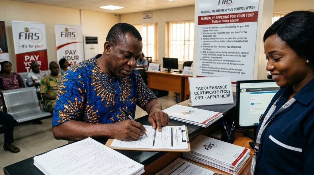 How do I Apply for TCC manually at FIRS Office?