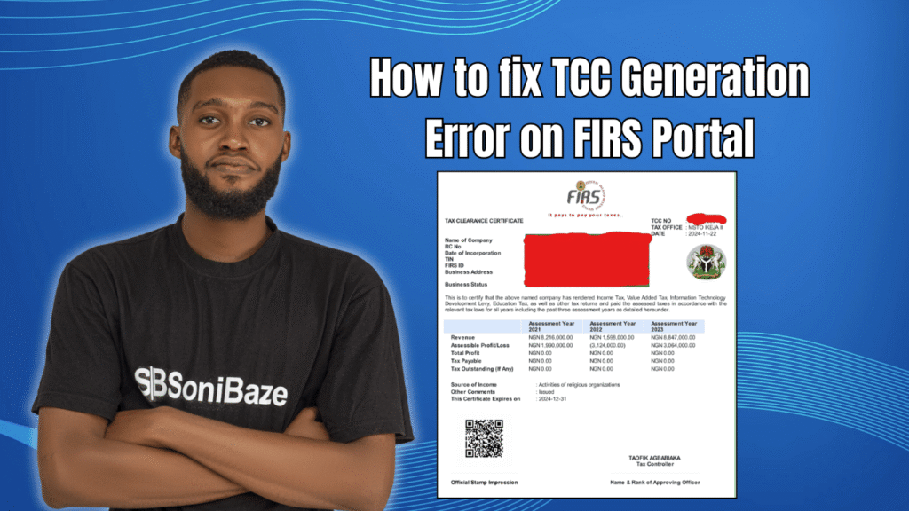 How to Fix TCC Generation Error on FIRS Portal? Unfiled Returns, Pending Reconciliation 2 How to fix TCC Generation Error on FIRS Portal