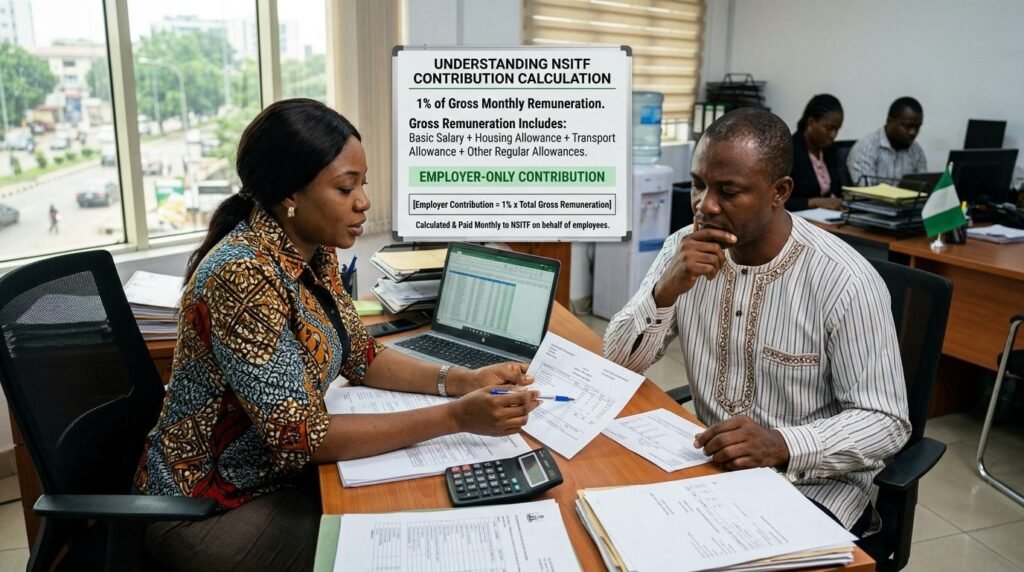 How is NSITF Contribution Calculated? Payroll, Employers 1% 4 How is NSITF Contribution Calculated?