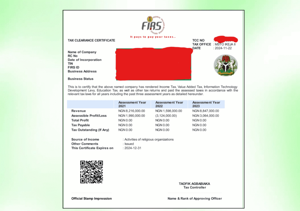 How to Get Tax Clearance Certificate TCC in Nigeria? 6+ Steps in 2026 3 Tax Clearance Certificate TCC
